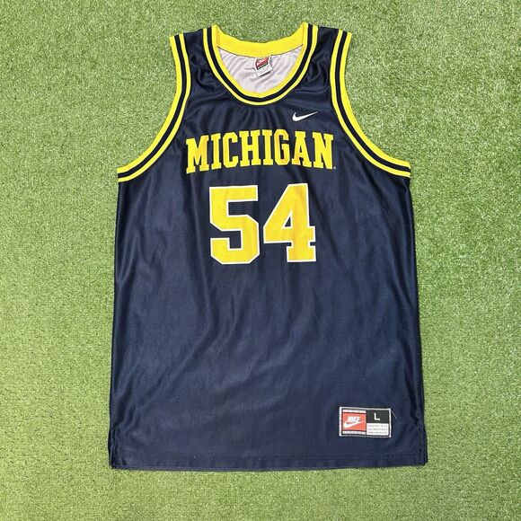 VTG Michigan Wolverines Basketball Jersey Mens Large #54 Nike USA 90s - Picture 1 of 7